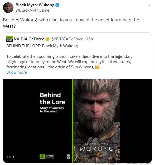《黑神话》官方询问老外玩家：除了悟空 你还知道哪些人(图1)