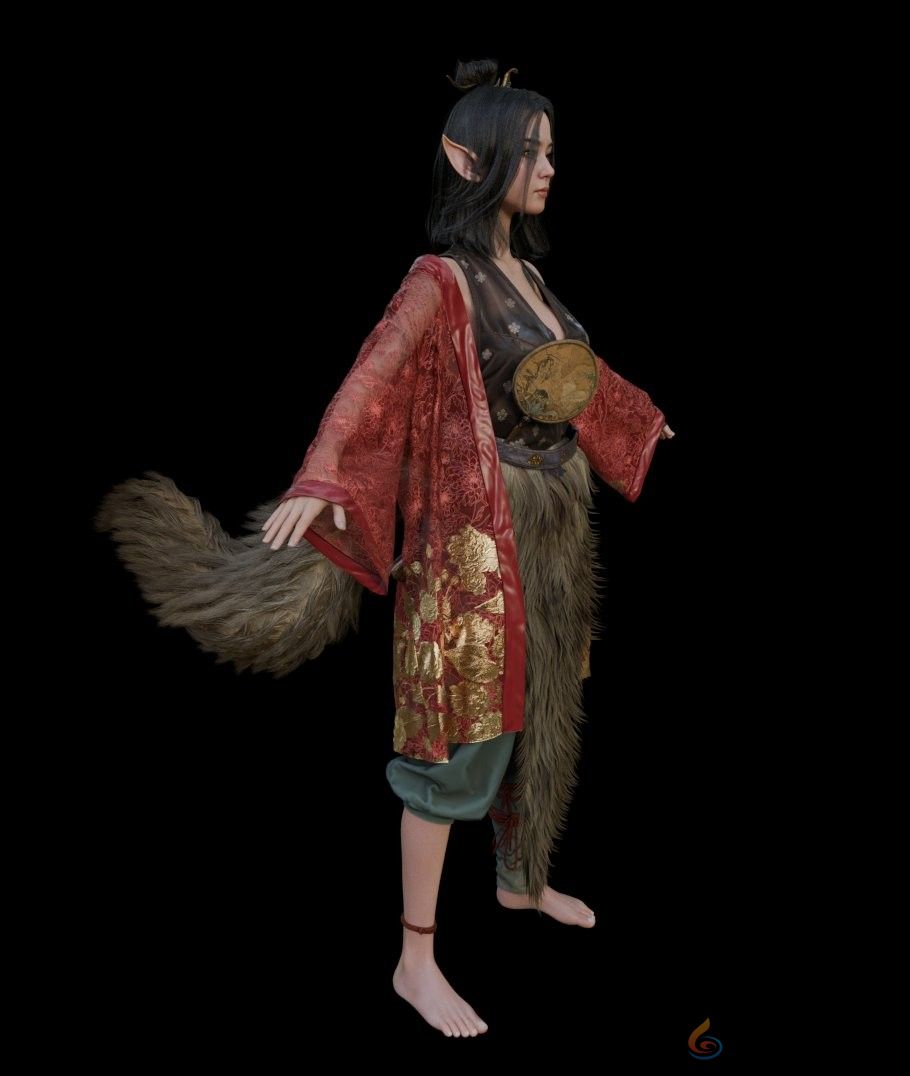 《黑神话：悟空》狐狸精萍萍模型被成功提取(图5)