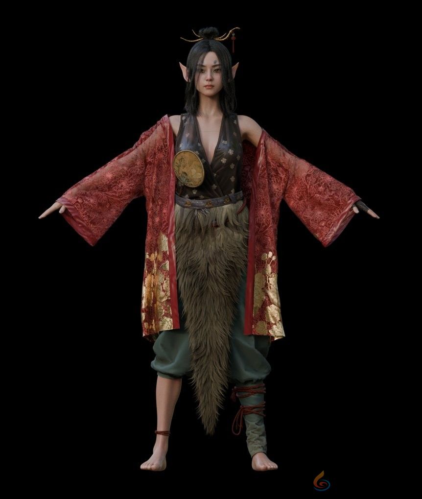 《黑神话：悟空》狐狸精萍萍模型被成功提取(图6)