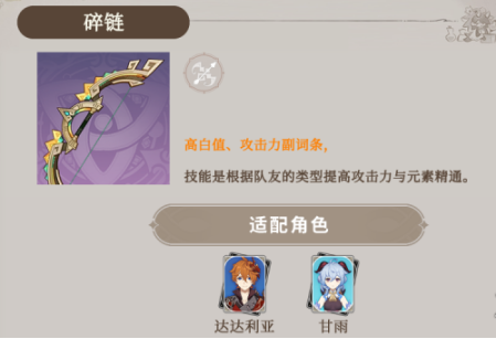 原神碎链适配角色推荐(图2) 原神碎链适配角色推荐(图2)